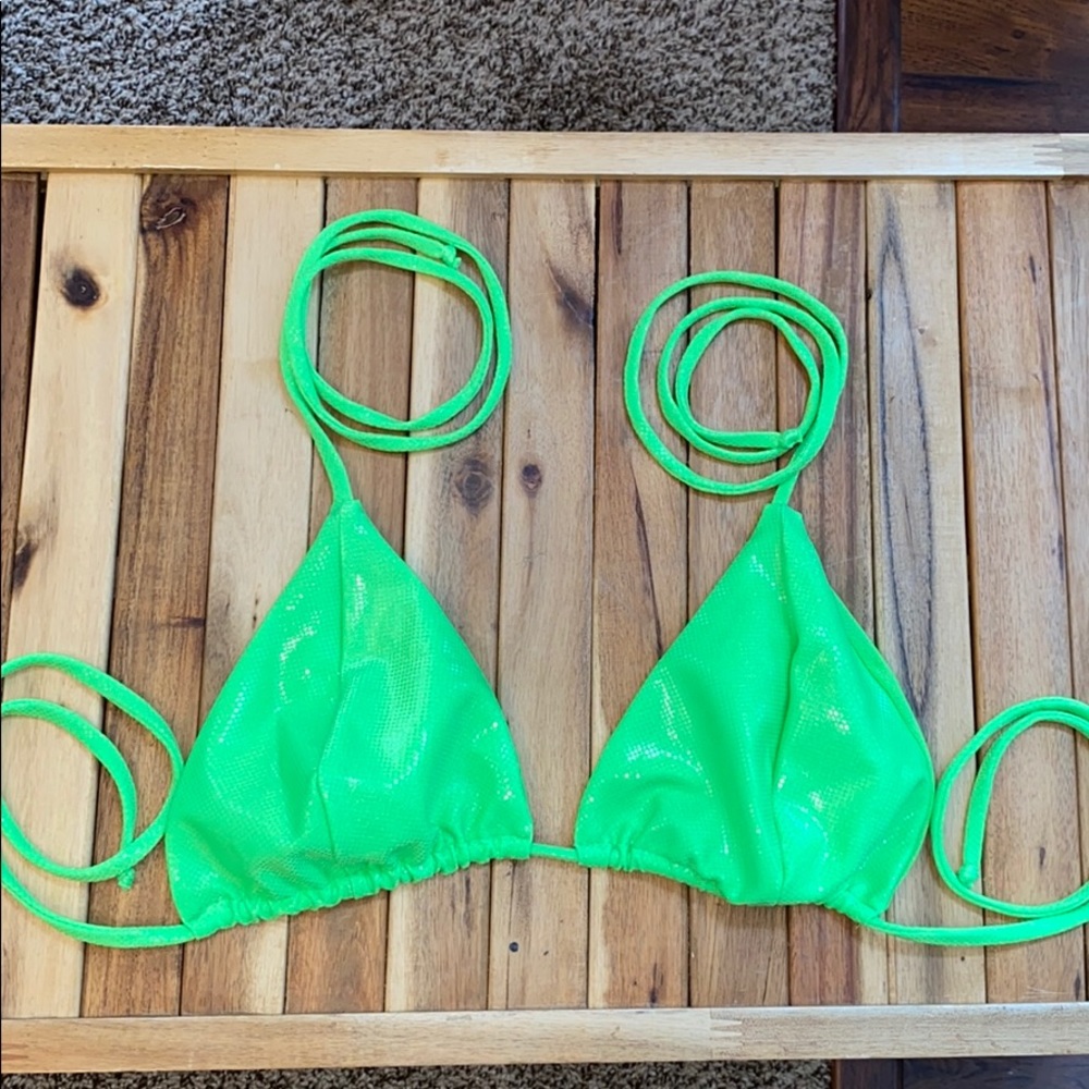 Neon green bikini top